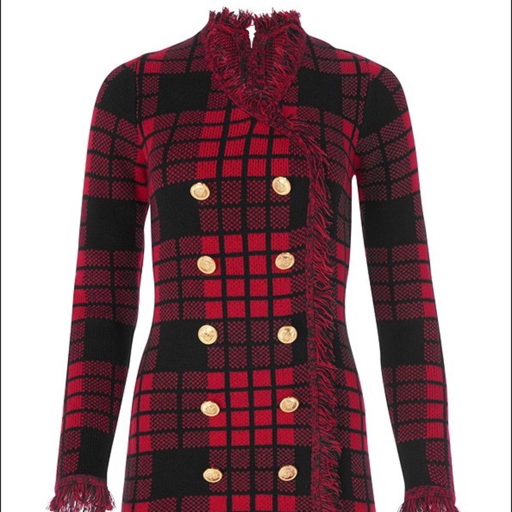 Button Detail Sweater Dress (Plus)